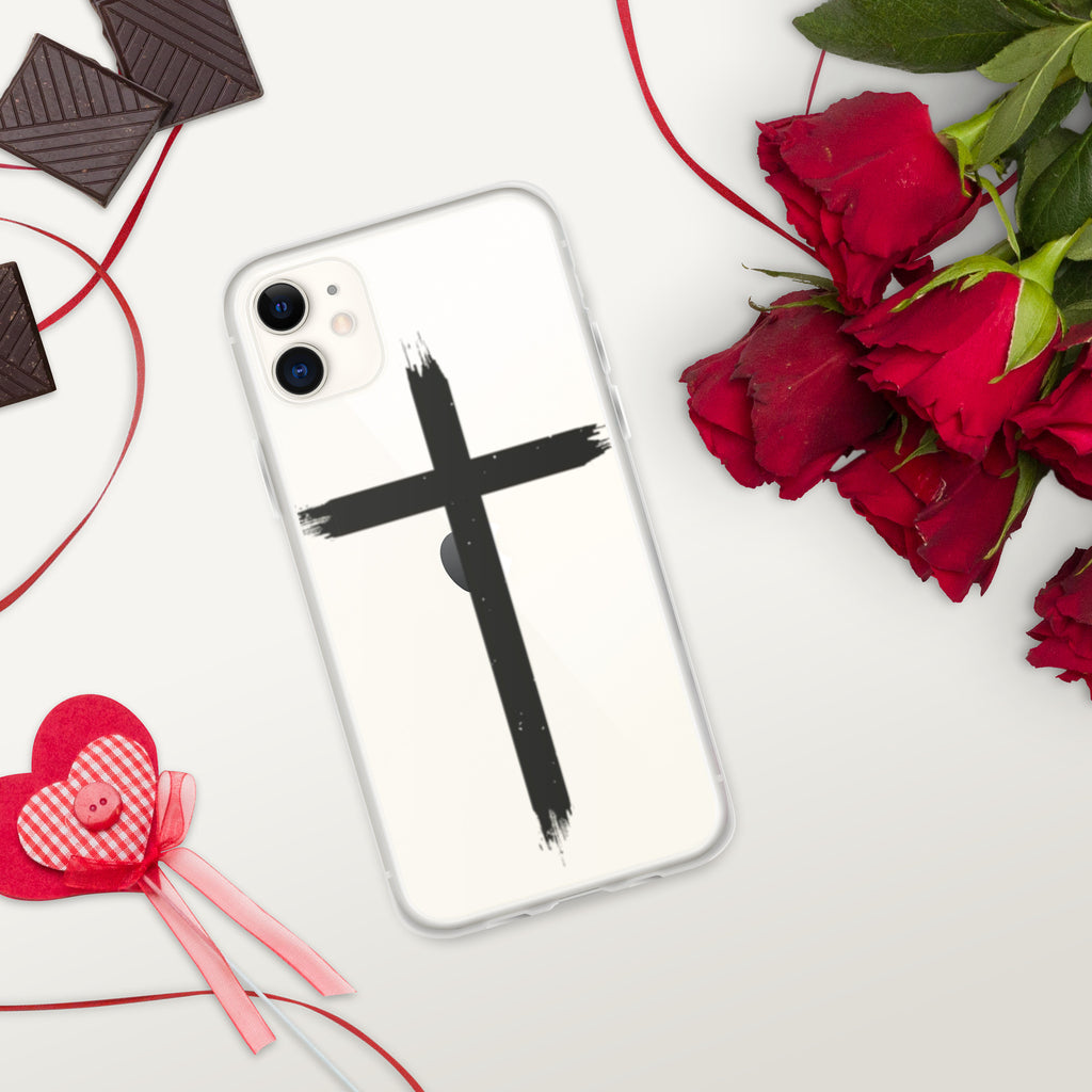 Clear Cross Case for iPhone I Walk With Christ Clear Cross Case for iPhone I Walk With Christ